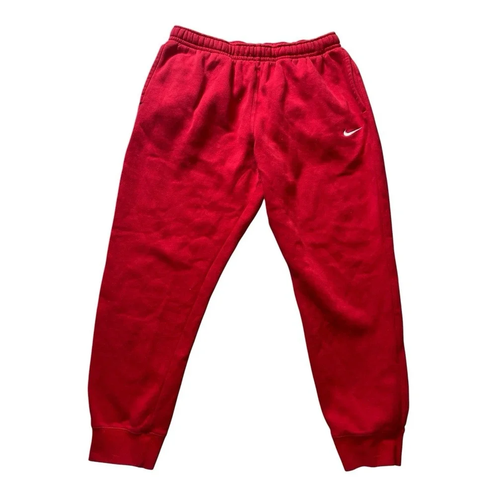 Nike Red Fleece Jogger Sweatpants XXL Embroidered Swoosh Athletic Pants